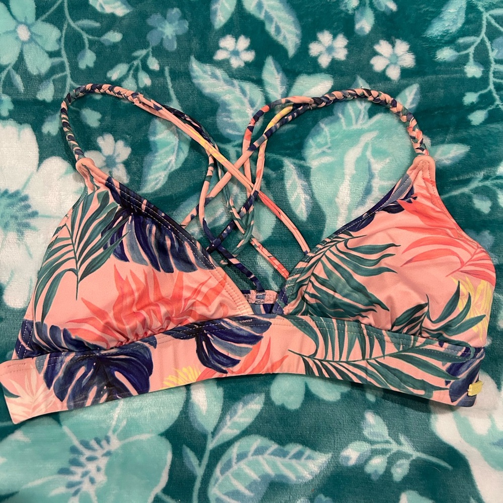 Roxy Pink and Blue Bikini Top
